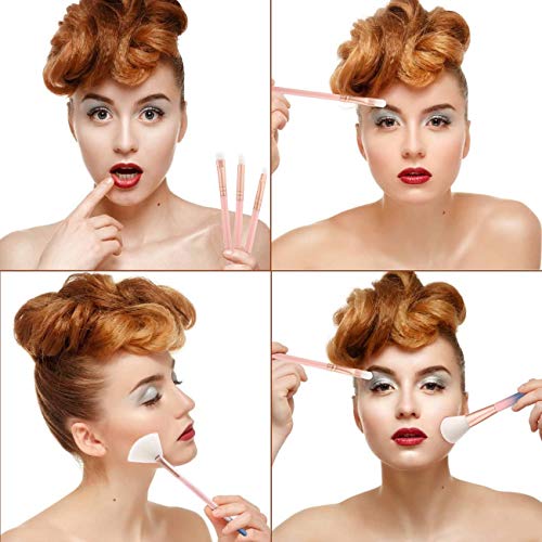 Makeup Brush Sets - 12 Pcs Makeup Brushes for Foundation Eyeshadow Eyebrow Ey...