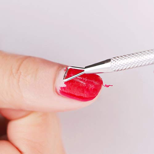Nail Cuticle Pusher - 2 Pack Stainless Triangle Gel Nail Polish Remover Cutic...