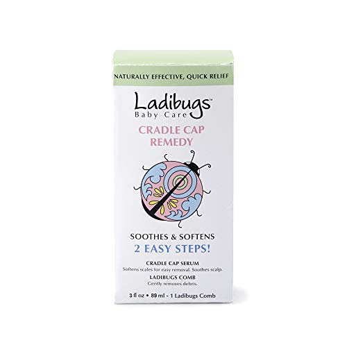 Ladibugs Cradle Cap Remedy Kit, 3oz | Includes Cradle Cap Serum & Fine-Toothe...