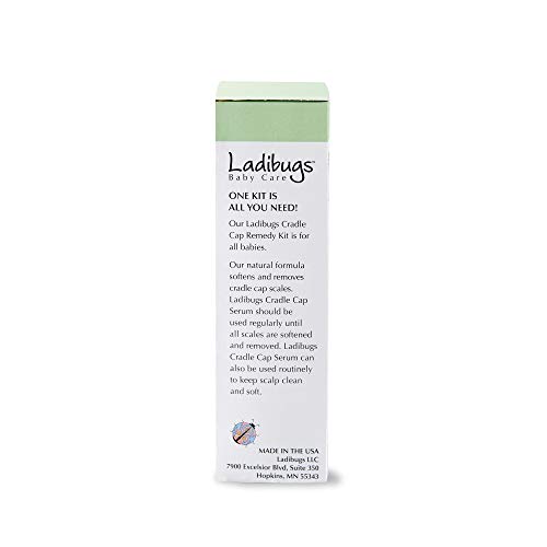 Ladibugs Cradle Cap Remedy Kit, 3oz | Includes Cradle Cap Serum & Fine-Toothe...