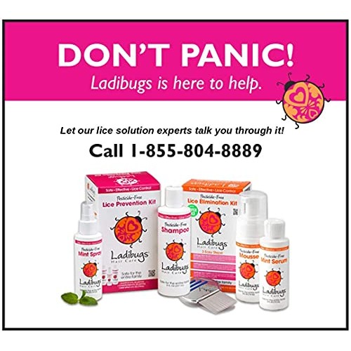 Ladibugs One and Done Lice Treatment Kit - 3-Step Elimination - Comb, Mousse,...