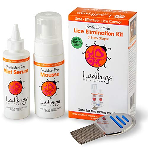 Ladibugs One and Done Lice Treatment Kit - 3-Step Elimination - Comb, Mousse,...