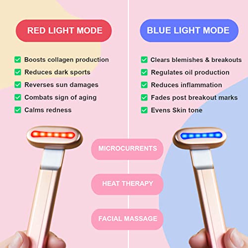 5-in-1 Dual Color Light Therapy Wand Complete Kit for Face and Neck | Microcu...
