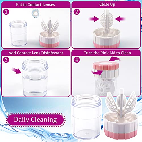Lady Up Contact Lens Case Kit & 6 Pack Portable Clear Contact Lens Case with ...