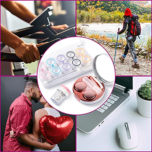 Lady Up Contact Lens Case Kit & 6 Pack Portable Clear Contact Lens Case with ...