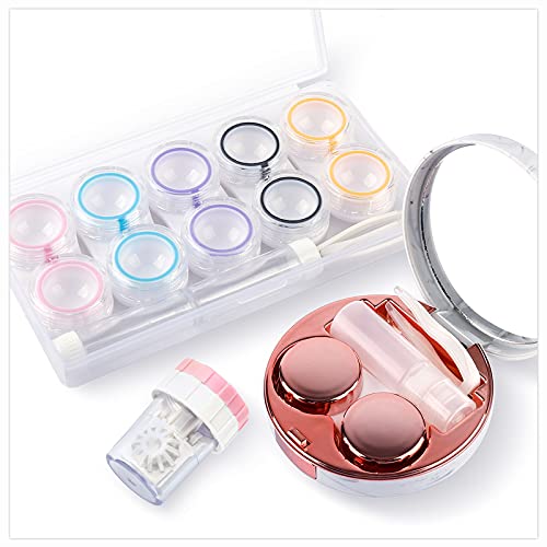 Lady Up Contact Lens Case Kit & 6 Pack Portable Clear Contact Lens Case with ...