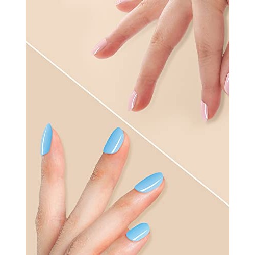 LADYING 144 PCS Glossy Press on Nails Short, Acrylic Press ons False Nails fo...