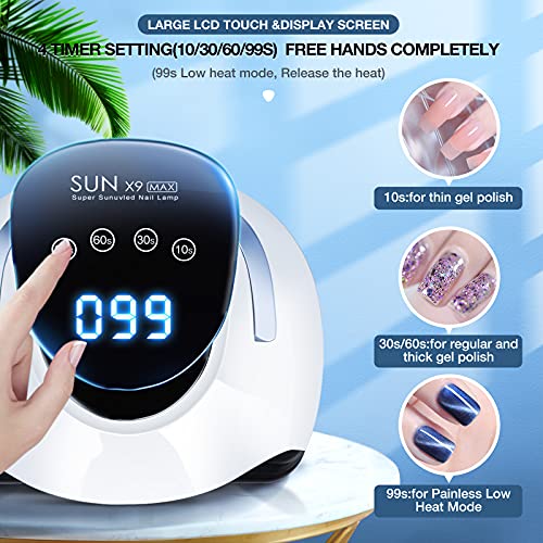 220W UV LED Nail Lamp UV Light Nail Dryer for Nails Gel Polish with 57 Lamp B...