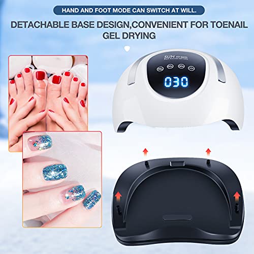 220W UV LED Nail Lamp UV Light Nail Dryer for Nails Gel Polish with 57 Lamp B...