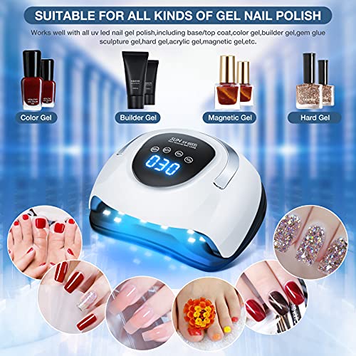 220W UV LED Nail Lamp UV Light Nail Dryer for Nails Gel Polish with 57 Lamp B...