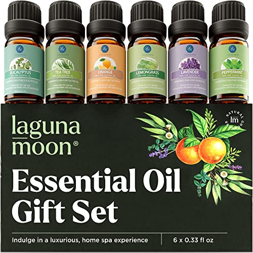 Essential Oil 6pc Set in Gift Box | Safe for Diffusers, Massage, Aromatherapy...