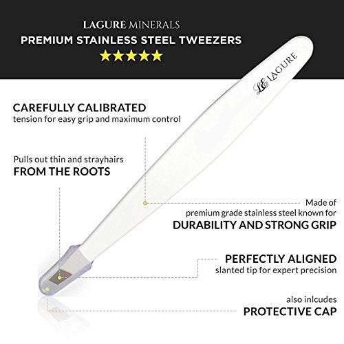 Slant Tweezers - Best for Shaping Eyebrows, Applying False Lashes, Hair Remov...