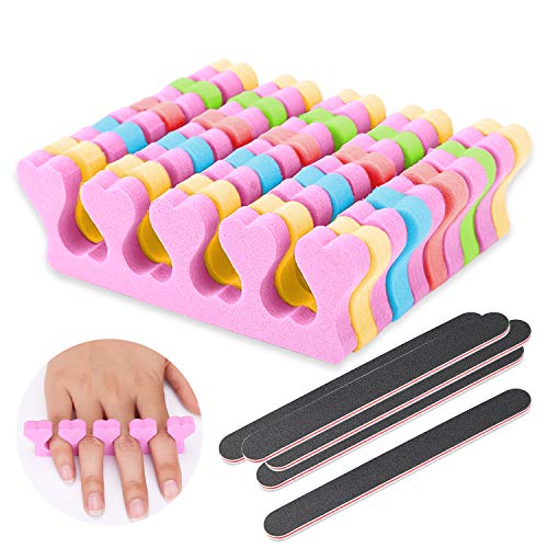Toe Separators, Lainrrew 50 Pcs/ 25 Pairs Soft Foam Toe Separator Pedicure To...