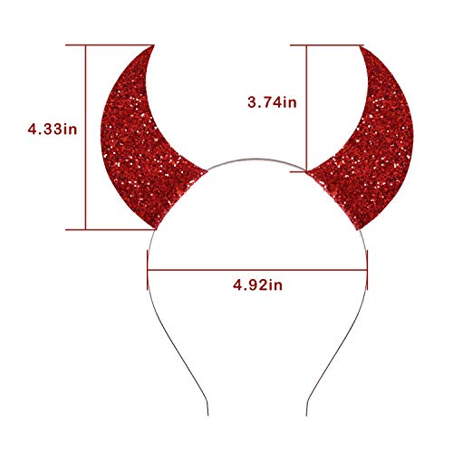 Devil Horns Headband for Halloween women girls (Red)