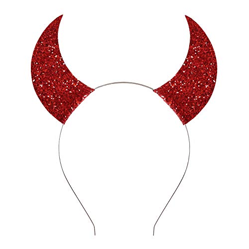 Devil Horns Headband for Halloween women girls (Red)