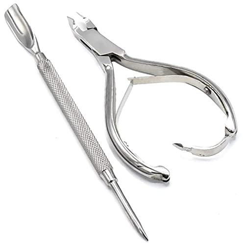 LAJA Imports 2 Pcs Professional Nail Cuticle Spoon Pusher Remover Cutter Nipp...