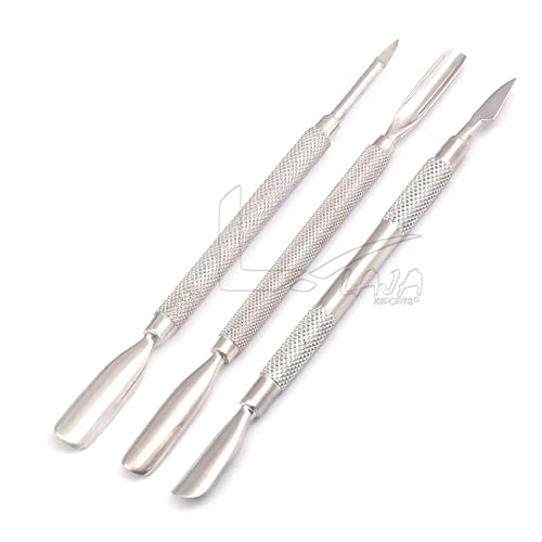 LAJA Imports 3 Pcs Nail Cleaner Cuticle Pusher Manicure Pedicure Tool - Stain...
