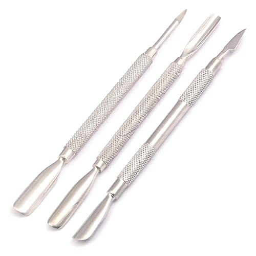LAJA Imports 3 Pcs Nail Cleaner Cuticle Pusher Manicure Pedicure Tool - Stain...
