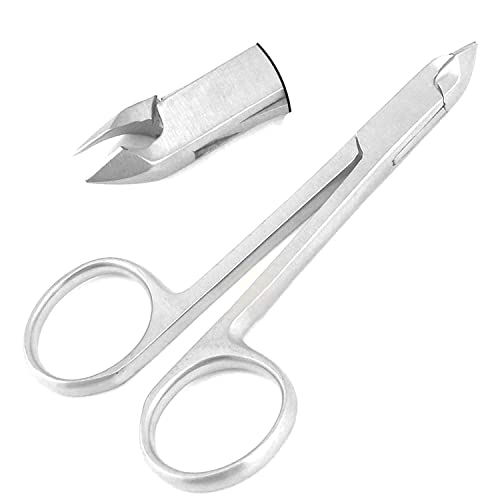 LAJA Imports Long Eye Cuticle Nipper Scissors Type Full Jaw - 7 Mm