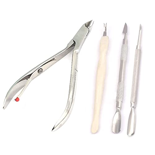 LAJA Imports Professional 4 Pcs/Set Nail Care Stainless Steel Cuticle Pusher ...