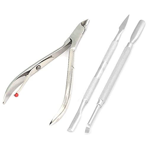 LAJA IMPORTS Stainless Steel Nail Cuticle Spoon Pusher Remover Cutter Nipper ...