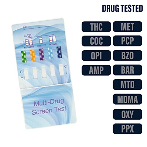 Lakeshore Trade 12 Panel Urine Screening Test Kit (THC, COC, OPI, MET, OXY, A...