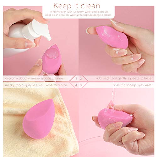Lalasis Makeup Sponge, 6 Pcs Multi-colored Blender Blending Beauty Sponges fo...