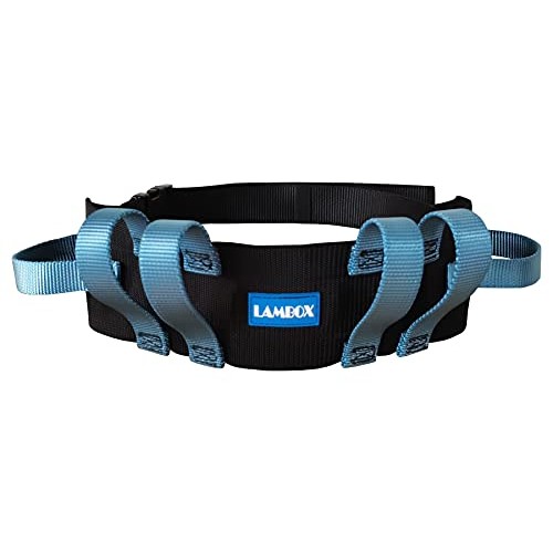LAMBOX Gait Belt with 6 Handles and Quick Release Buckle (27-48") - Transfer ...