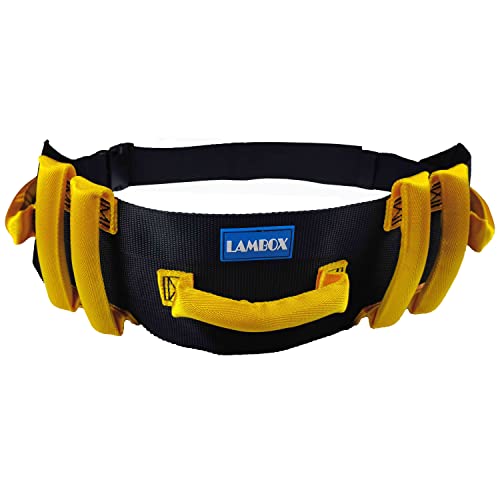 LAMBOX Transfer Walking Gait Belt with 7 Nylon Padded Handles-Medical Nursing...