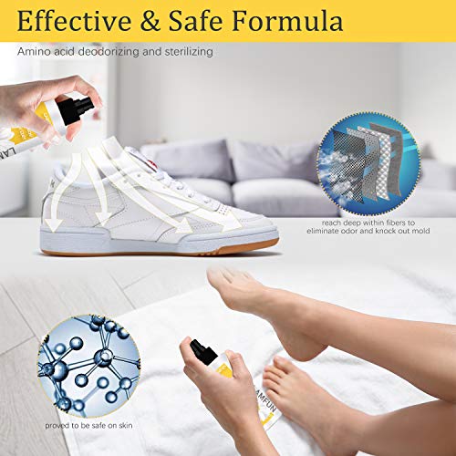 Shoe Deodorizer Spray, LamFun Foot Odor Eliminator Spray, Natural Deodorant f...