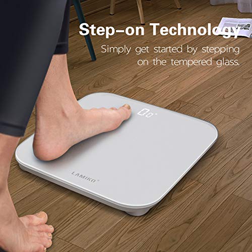 LAMIKO Digital Body Weight Scale with Step-on Technology & LED Display Ultra ...