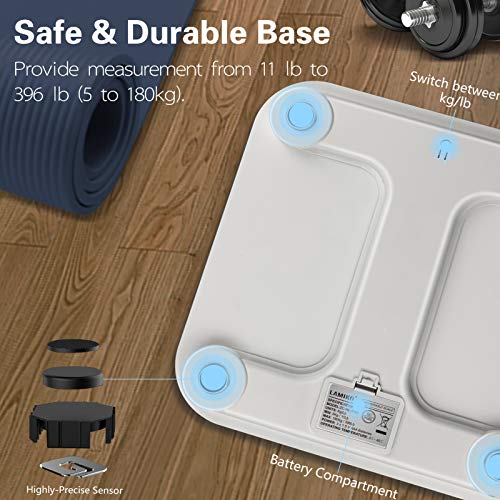 LAMIKO Digital Body Weight Scale with Step-on Technology & LED Display Ultra ...