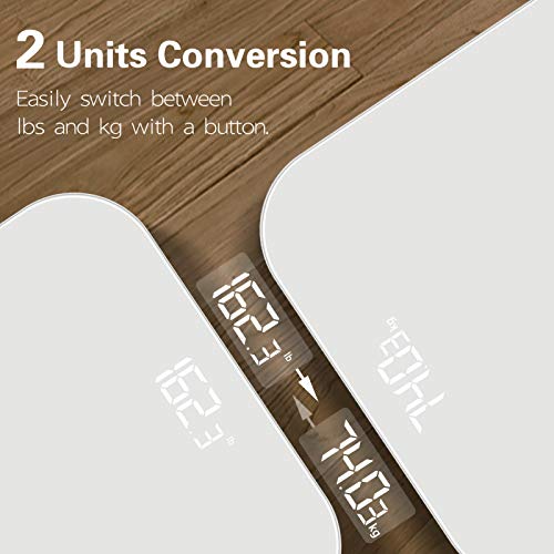 LAMIKO Digital Body Weight Scale with Step-on Technology & LED Display Ultra ...