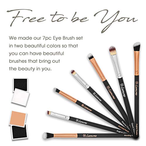 Eye Makeup Brushes Eyeshadow Brush Set - 7pcs Soft Synthetic Eyeshadow Blendi...