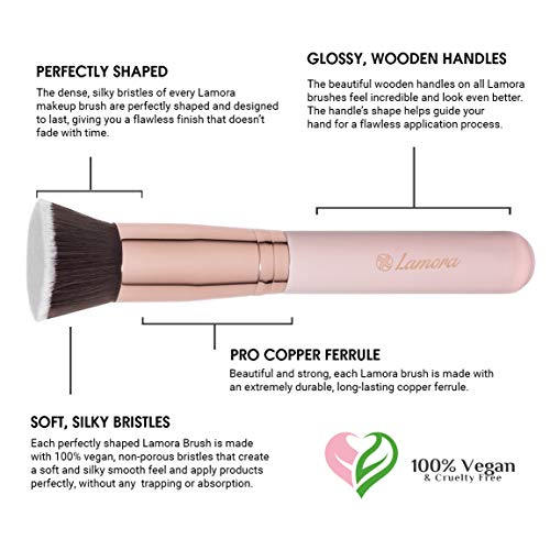 Flat Top Kabuki Foundation Brush - Premium Makeup Face Brush For Liquid, Crea...