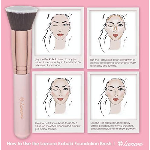 Flat Top Kabuki Foundation Brush - Premium Makeup Face Brush For Liquid, Crea...