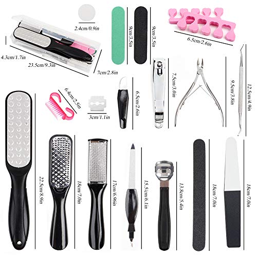 LAMPTOP 26 in 1 Professional Pedicure Kit, Pedicure Tools Set Foot Rasp Dead ...