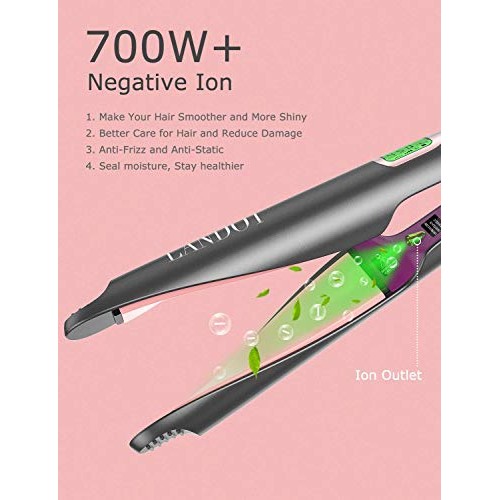 LANDOT Hair Straightener and Curler 2 in 1, Twist Straightening Curling Iron,...