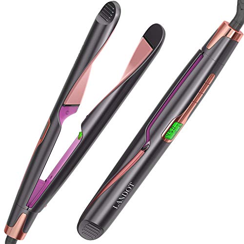 LANDOT Hair Straightener and Curler 2 in 1, Twist Straightening Curling Iron,...