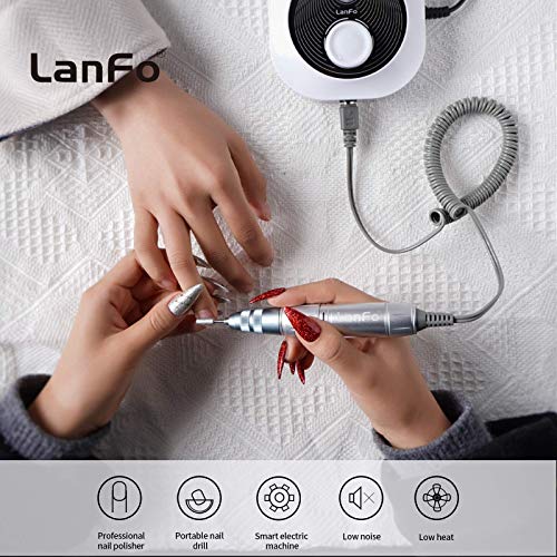 LanFo Professional Nail Drill Machine 30000 RPM Efile Nail Drills for Acrylic...
