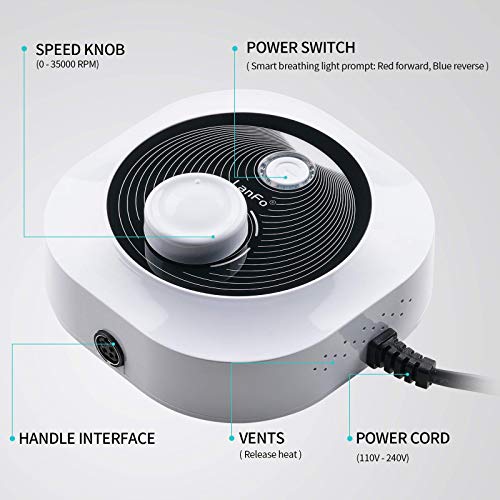 LanFo Professional Nail Drill Machine 30000 RPM Efile Nail Drills for Acrylic...