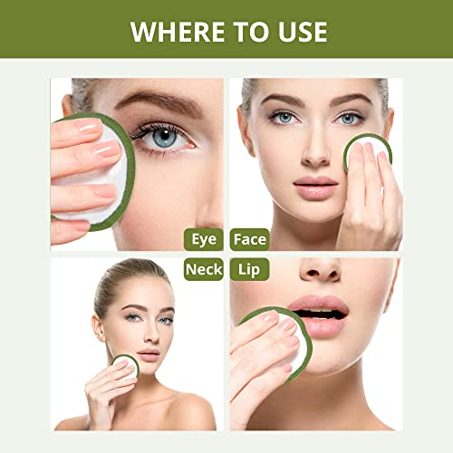 Langsprit Reusable Cotton Rounds - Washable Makeup Remover Pads for Toner, Co...