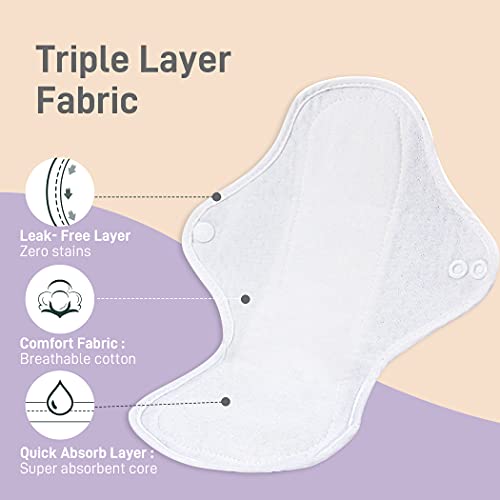 Langsprit Reusable Sanitary Pads for Women, Feminine Pads for Women Regular A...