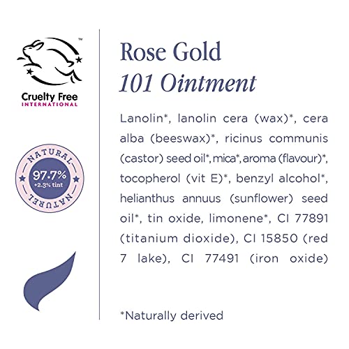 Lanolips Rose Gold 101 Ointment - Natural Lanolin Moisturizer with Blush Colo...