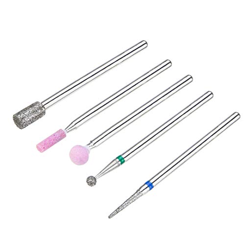 LANSEYQO Diamond Cuticle Nail Drill Bits Set 9Pcs, Rotary Burr Pedicure Tools...