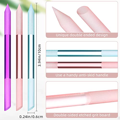 5 Pieces Glass Cuticle Pusher Imitated Crystal Nail Files Double Sided Cuticl...