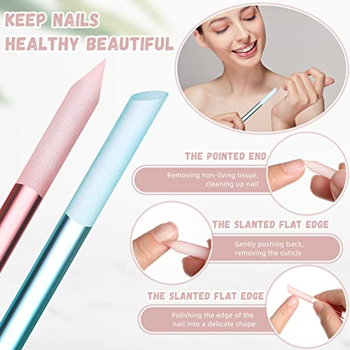 5 Pieces Glass Cuticle Pusher Imitated Crystal Nail Files Double Sided Cuticl...