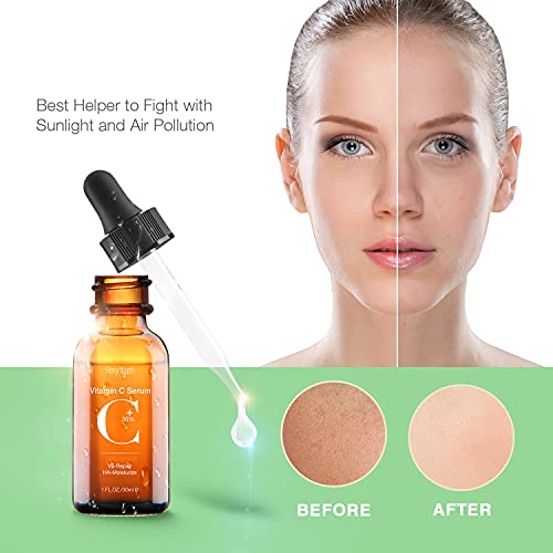 30% Vitamin C Serum with Hyaluronic Acid & VE for Face, Neck and Eye Treatmen...