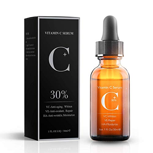 30% Vitamin C Serum with Hyaluronic Acid & VE for Face, Neck and Eye Treatmen...