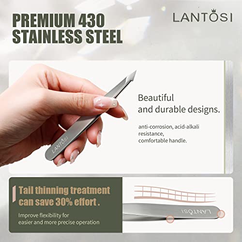 Lantosi Tweezers Set- Eyebrows Tweezers for Women and Men, Lash Tweezers, Pro...